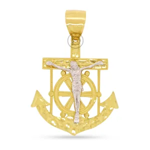 10k yellow gold anchor pendant