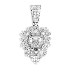 10KW 0.35CTW DIAMOND LION HEAD PENDANT