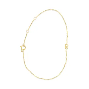 14 Karat Gold Initial Bracelet