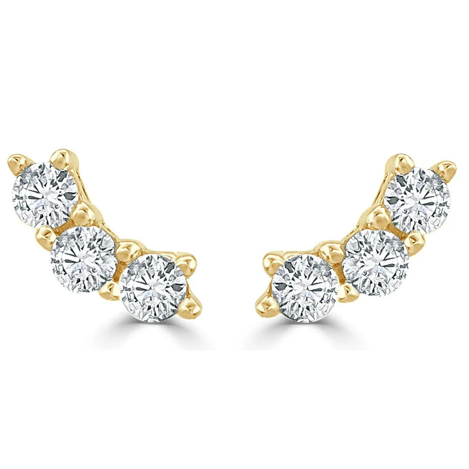 14k Gold & Diamond Stud Earrings - 0.30ct