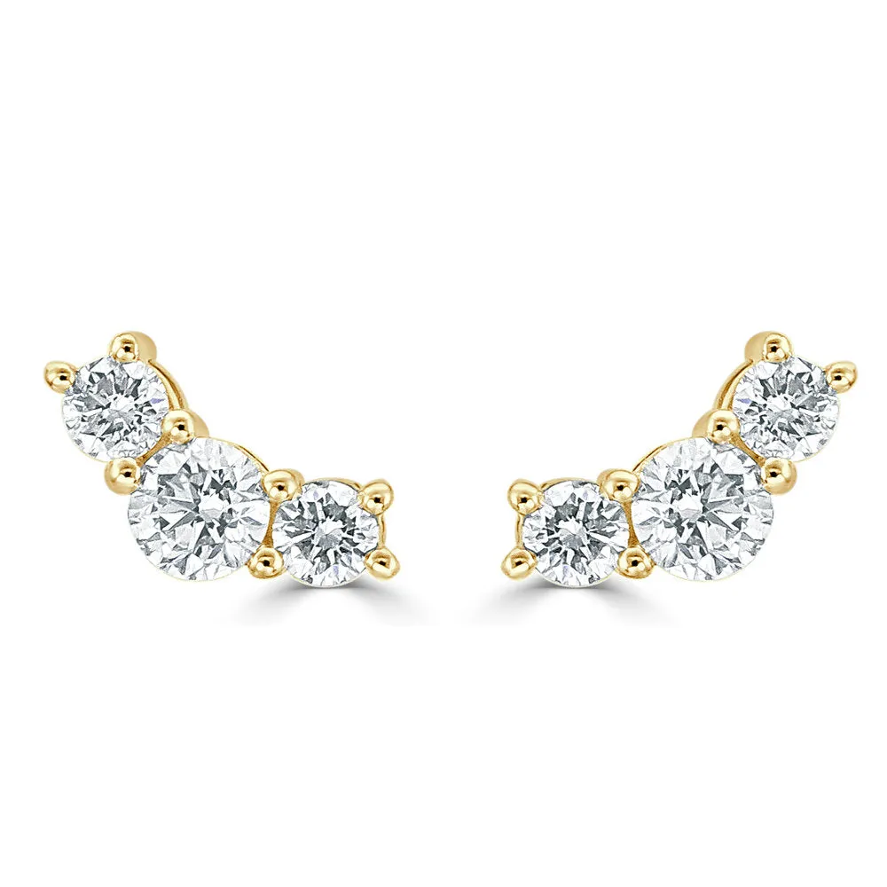 14k Gold & Diamond Stud Earrings - 0.31ct