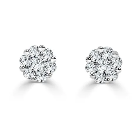 14k Gold & Diamond Stud Earrings - 1.08ct