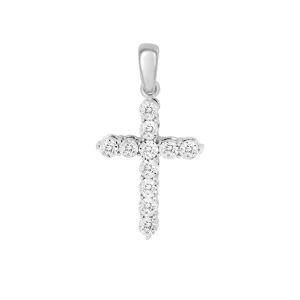 14KW 11D0.08CT CROSS Pendant   (118P116844W14-CR)