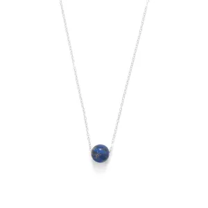 16"   2" Floating Lapis Bead Necklace