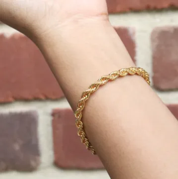 18k Gold-Filled Rope Chain Bracelet