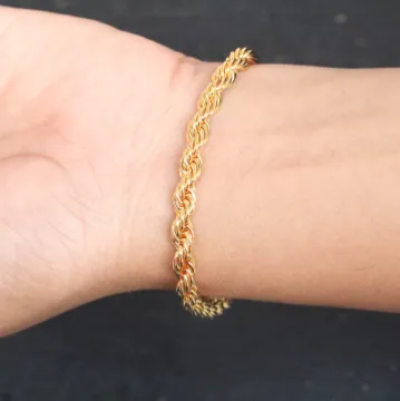 18k Gold-Filled Rope Chain Bracelet