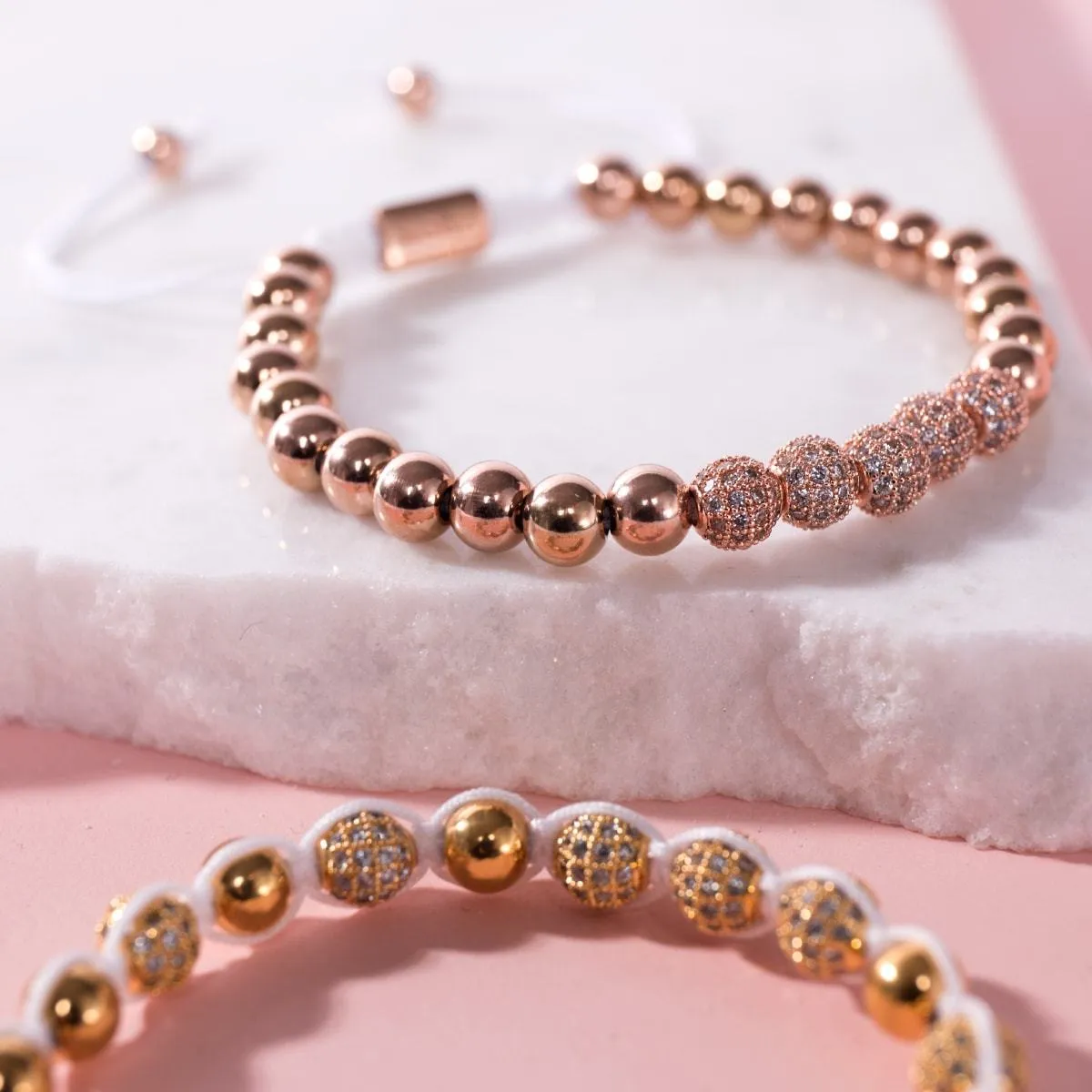 18k Rose Gold | Crystal Pavé Gala Bracelet | White