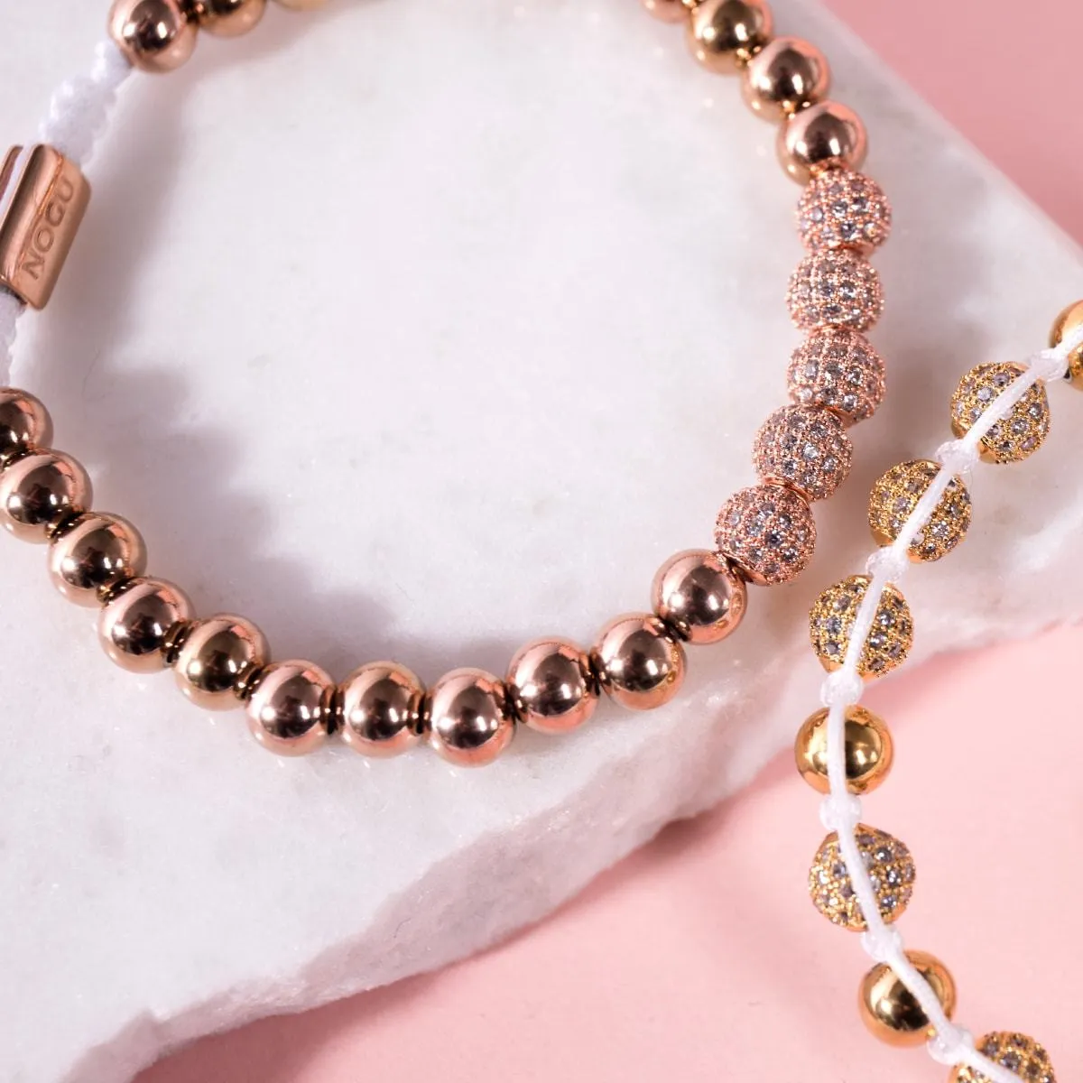 18k Rose Gold | Crystal Pavé Gala Bracelet | White