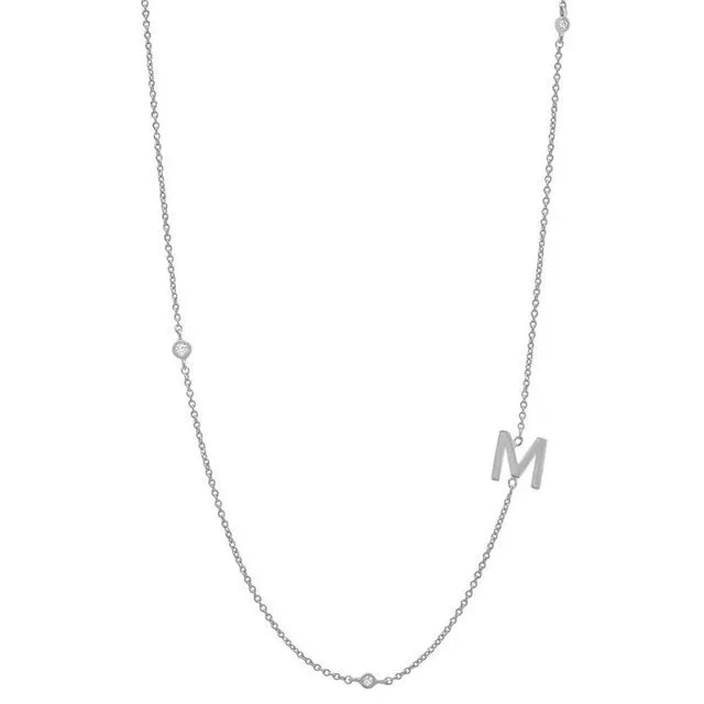 18K Silver Gold Plain Pendant Choker Letter Charm