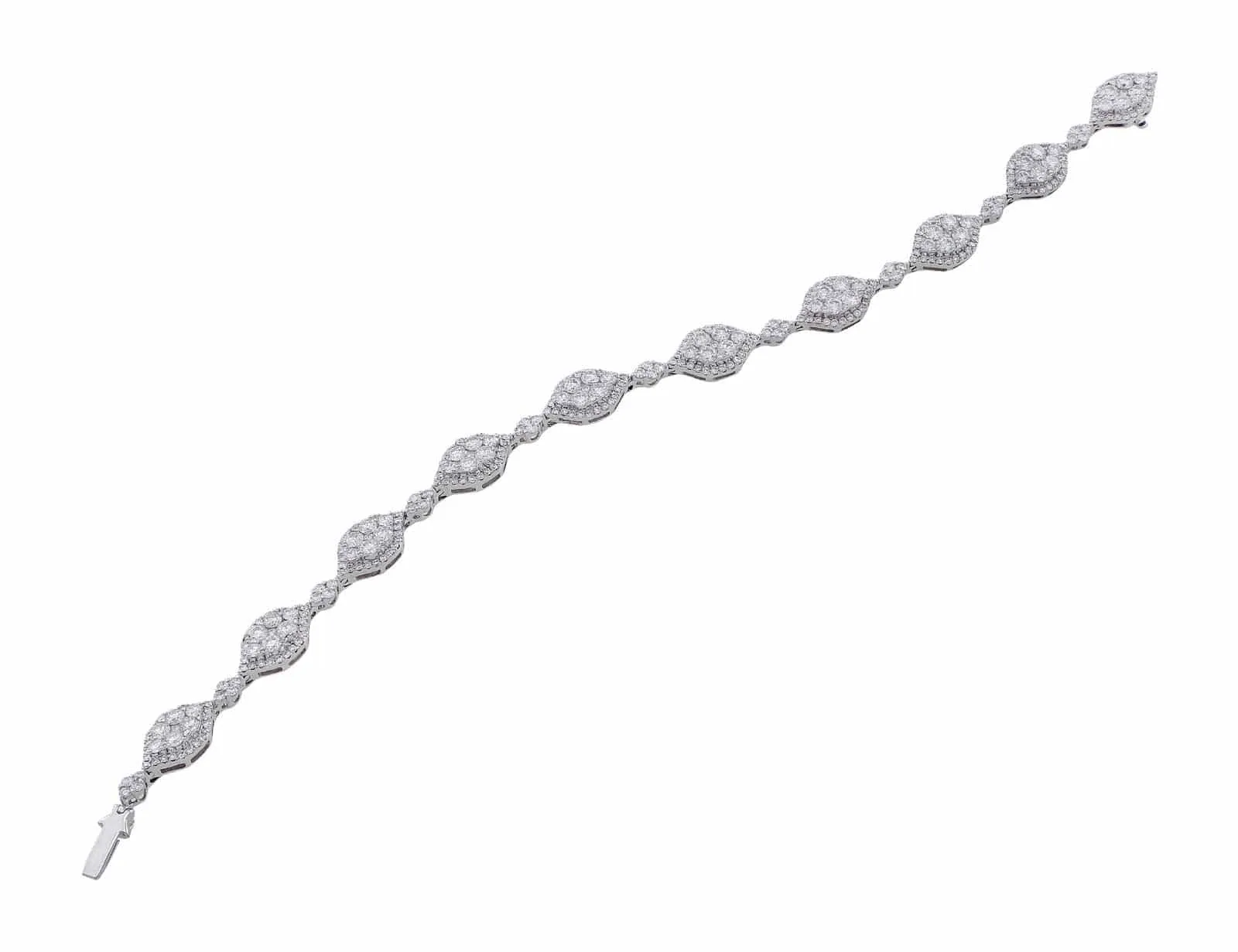 18k White Gold Diamond Marquise-Shaped Bracelet