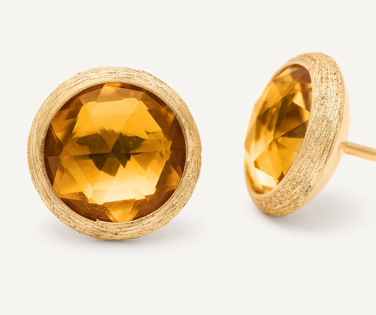 18K Yellow Gold Gemstone Stud Earrings