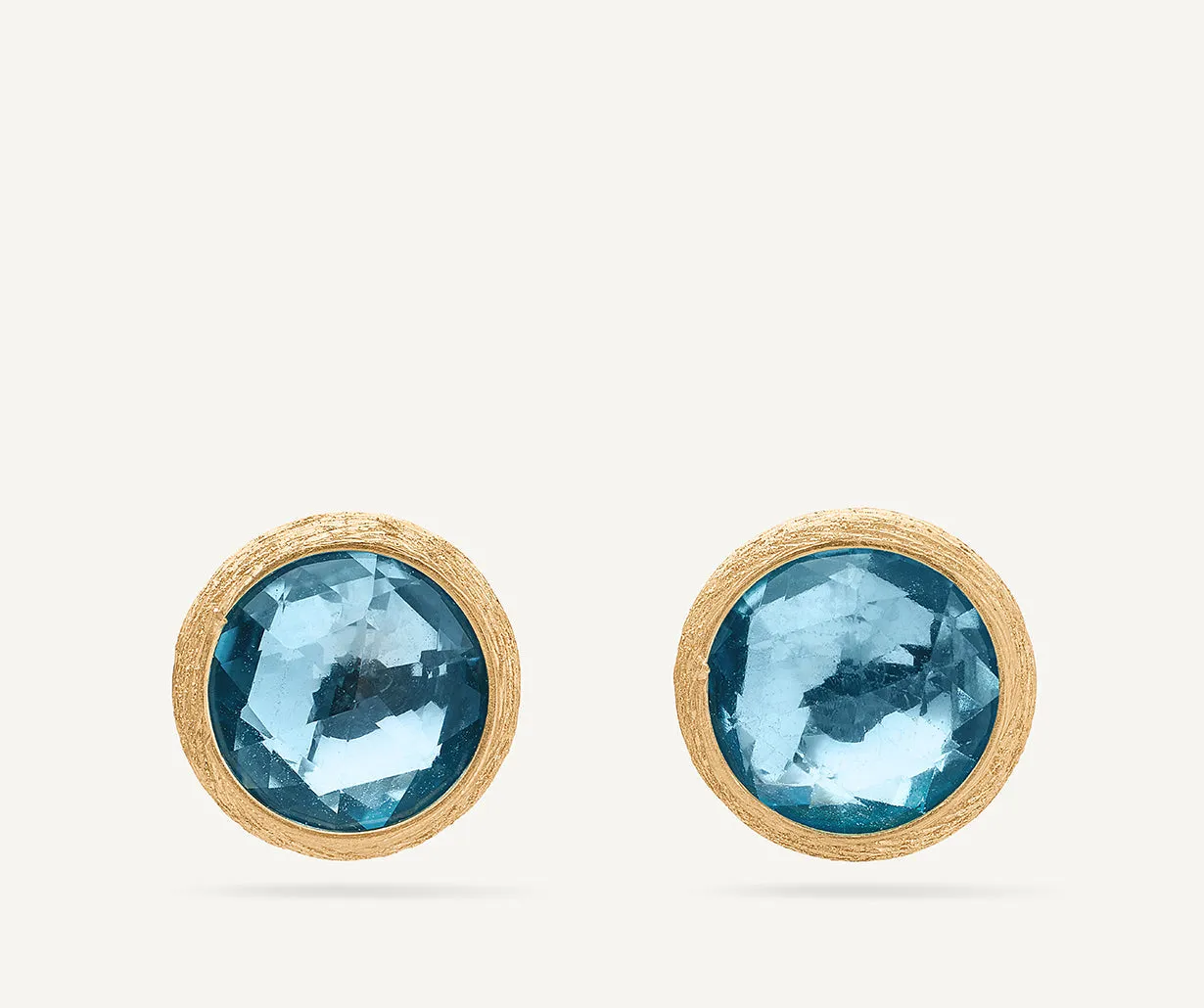 18K Yellow Gold Gemstone Stud Earrings