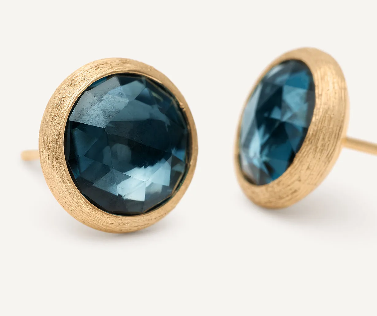 18K Yellow Gold Gemstone Stud Earrings