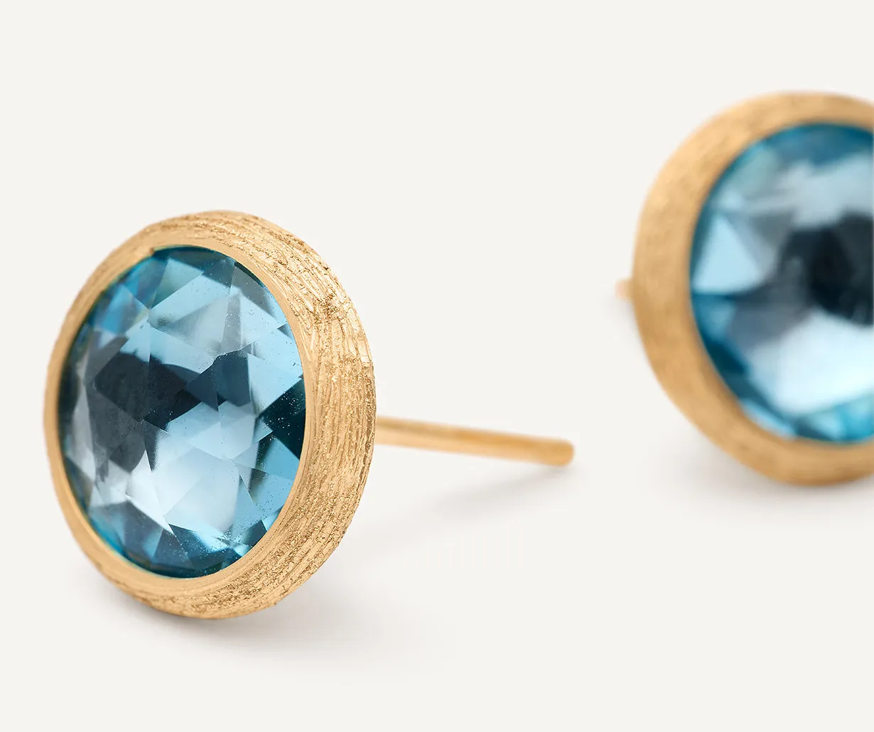 18K Yellow Gold Gemstone Stud Earrings