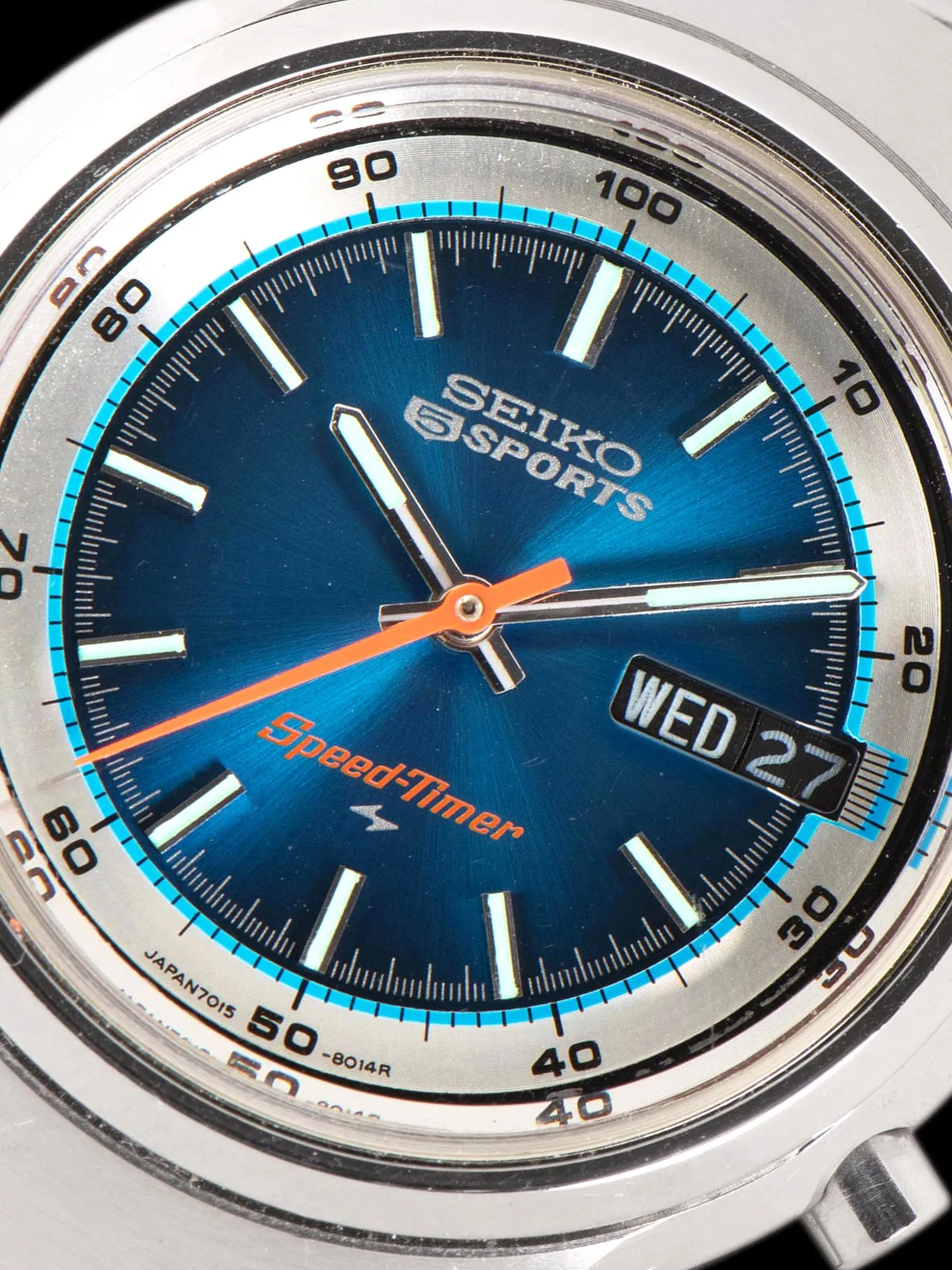 1975 Seiko 5 Sports Speedtimer Flyback Chronograph (Ref. 7015-8000) Blue Dial