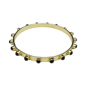 211-10-G | SEEMA BANGLE BRACELET ( 4 MM BLACK ONYX ON GOLD)