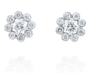 ~3.56cttw. Diamond Flower Studs