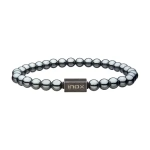 6mm Hematite Stones with Stainless Steel 8" Bracelet BRELHM