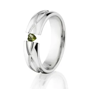 6mm Infinity, Heart Gem, Titanium Ring