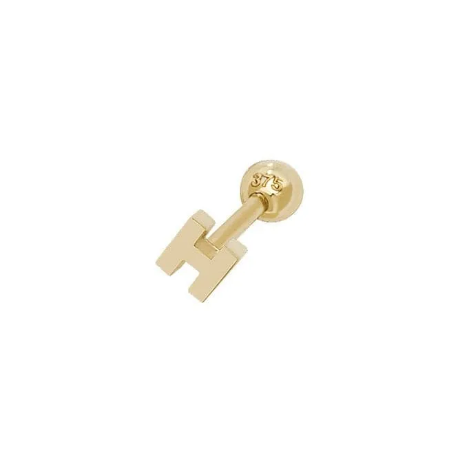 9ct Yellow Gold Initial Cartilage 6mm Post Stud ES940/H