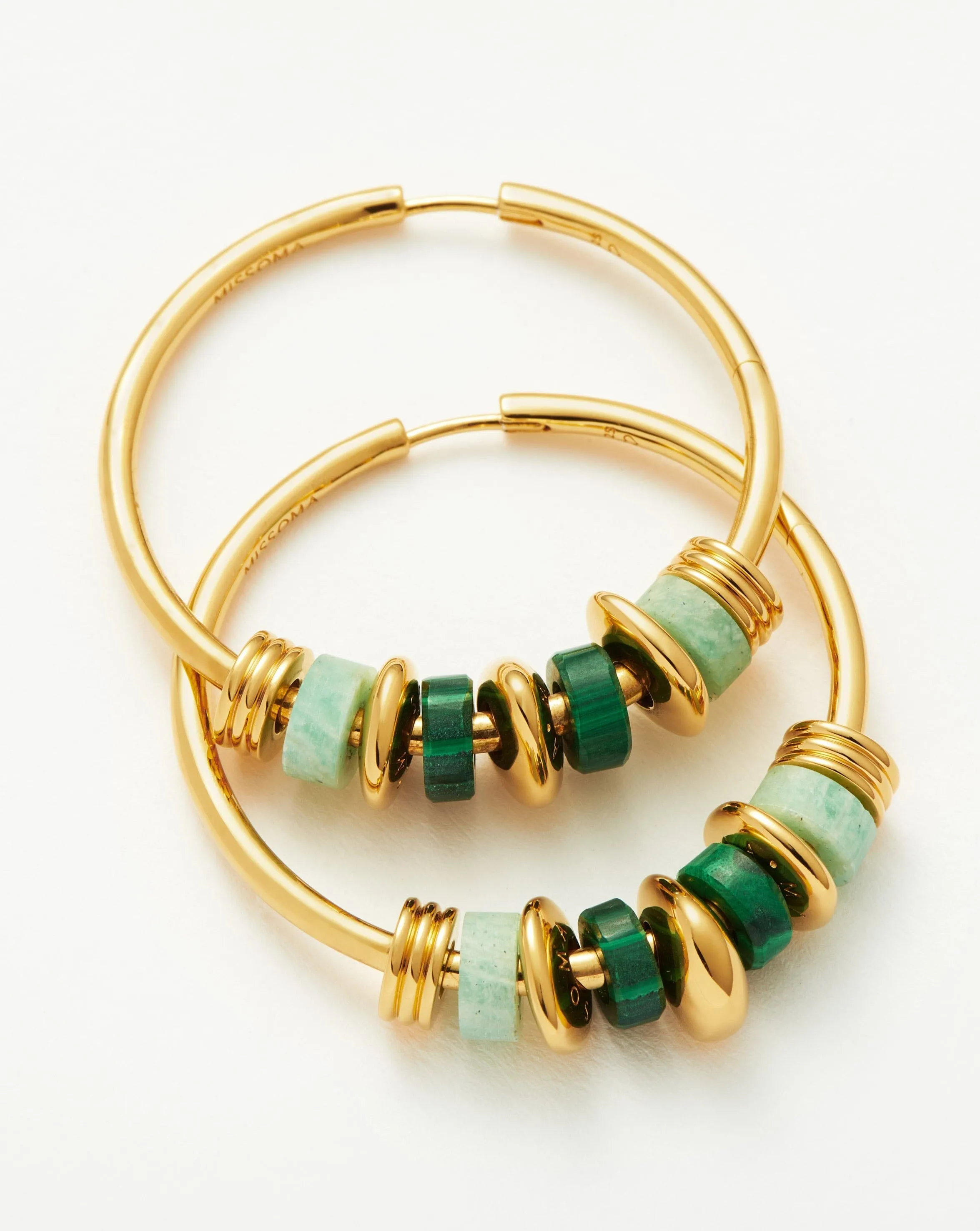 Abacus Beaded Large Charm Hoop Earrings | 18k Recycled Gold Vermeil on Recycled Sterling Silver