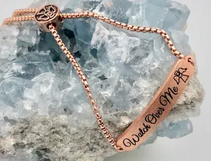 Adjustable Pink Gold Affirmation Chain Bracelet - Watch Over Me