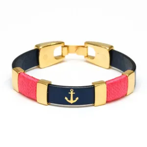 Allison Cole Chatham Bracelet - Navy/Coral/Gold