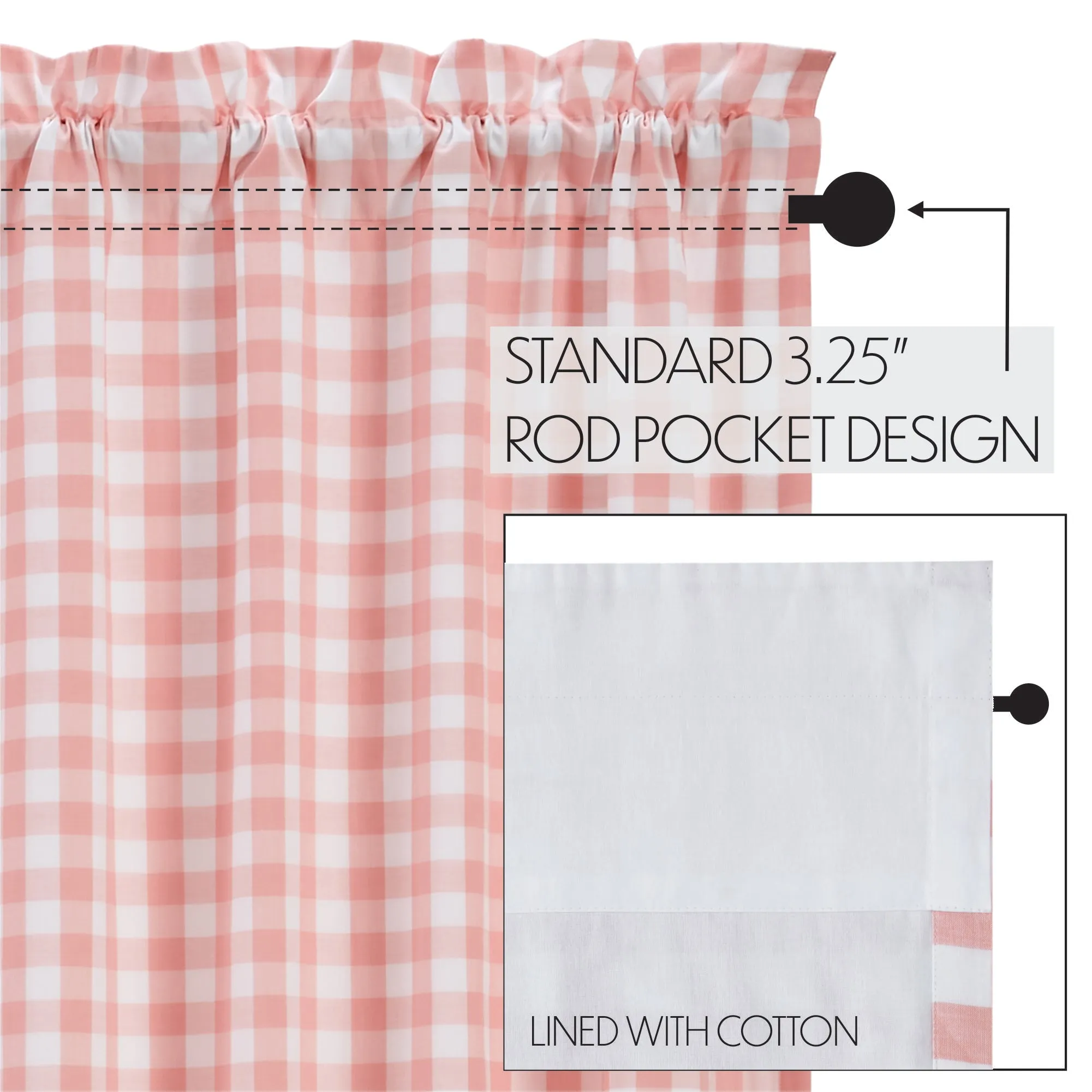 Annie Buffalo Coral Check Valance 16x60