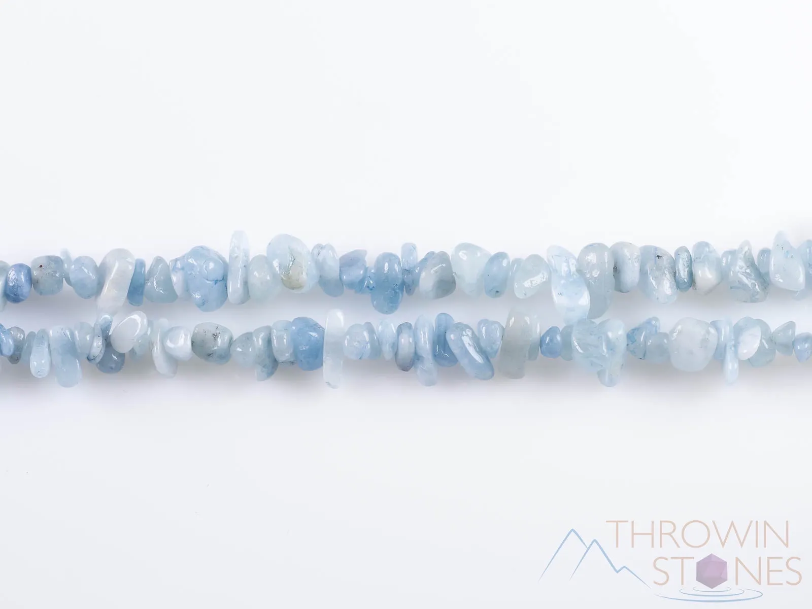 AQUAMARINE Crystal Necklace - Chip Beads - Long Crystal Necklace, Birthstone Necklace, Handmade Jewelry, E0802