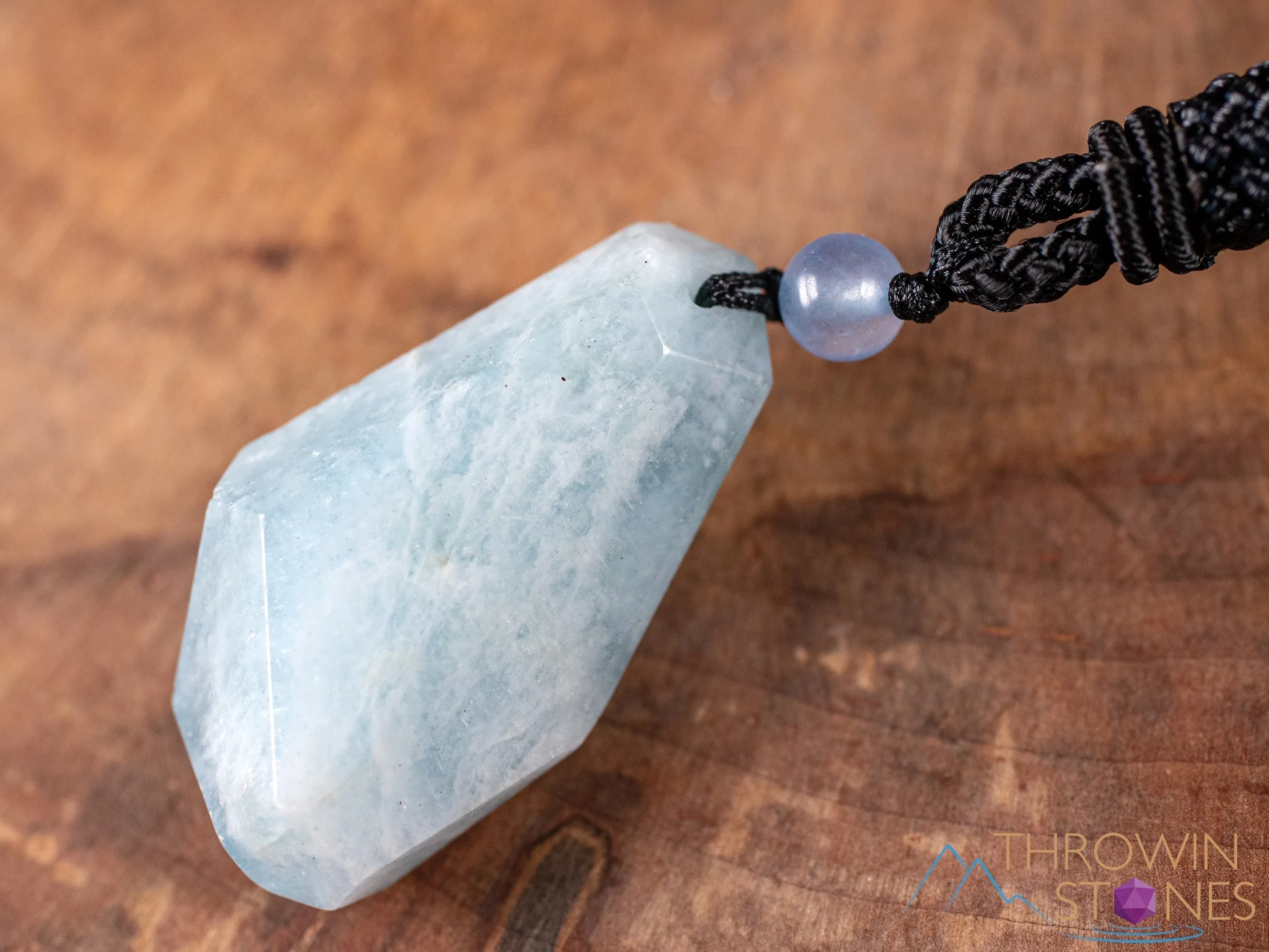 AQUAMARINE Crystal Necklace - Pendant Necklace, Birthstone Necklace, Handmade Jewelry, Healing Crystals and Stones, E1569