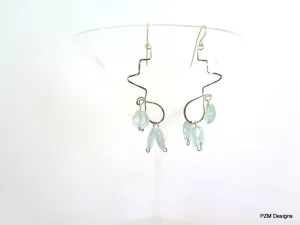 Aquamarine Earrings, March Birthstone - Handmade Earrings