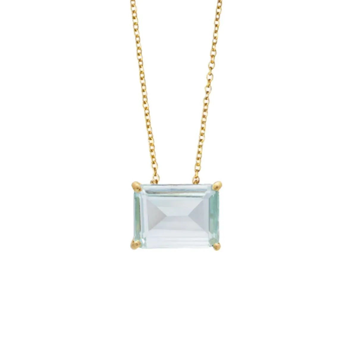 Aquamarine Glass Pendant Necklace