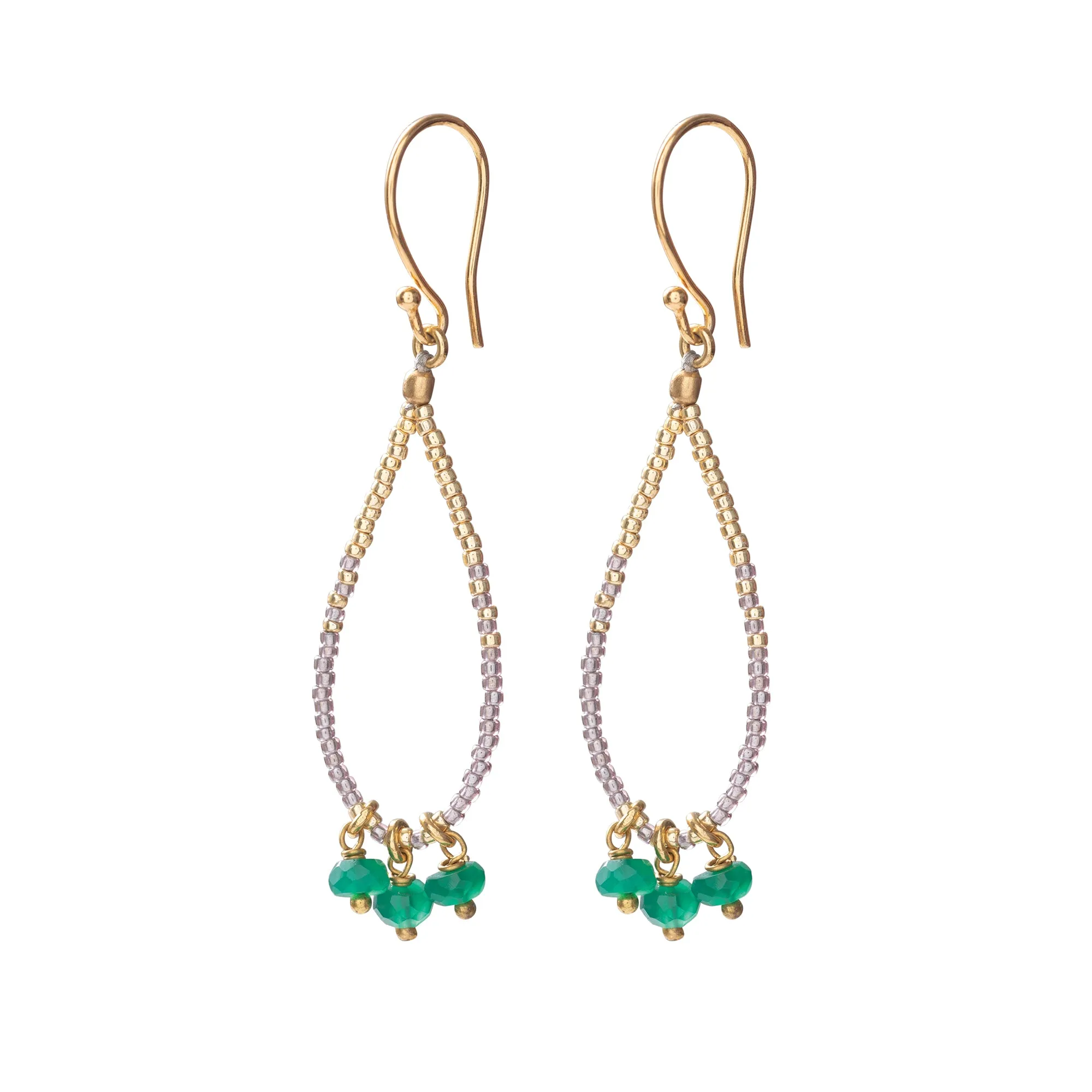 Becoming Aventurine Gold Plated Earrings - A Beautiful Story