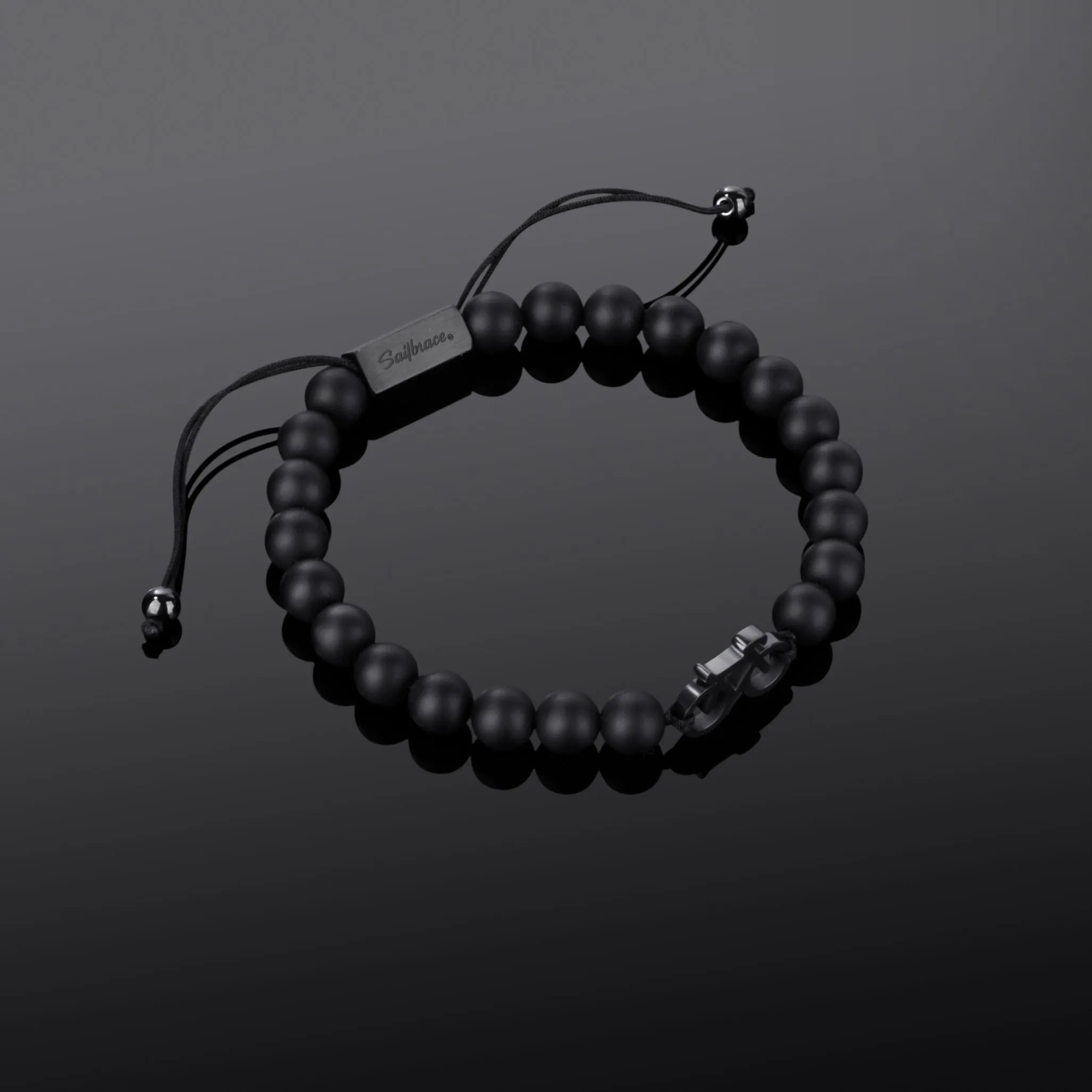 Black Bike Beaded Bracelet