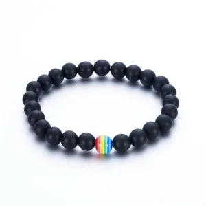 Bonky Unisex Natural Stone Black Onyx Bracelet