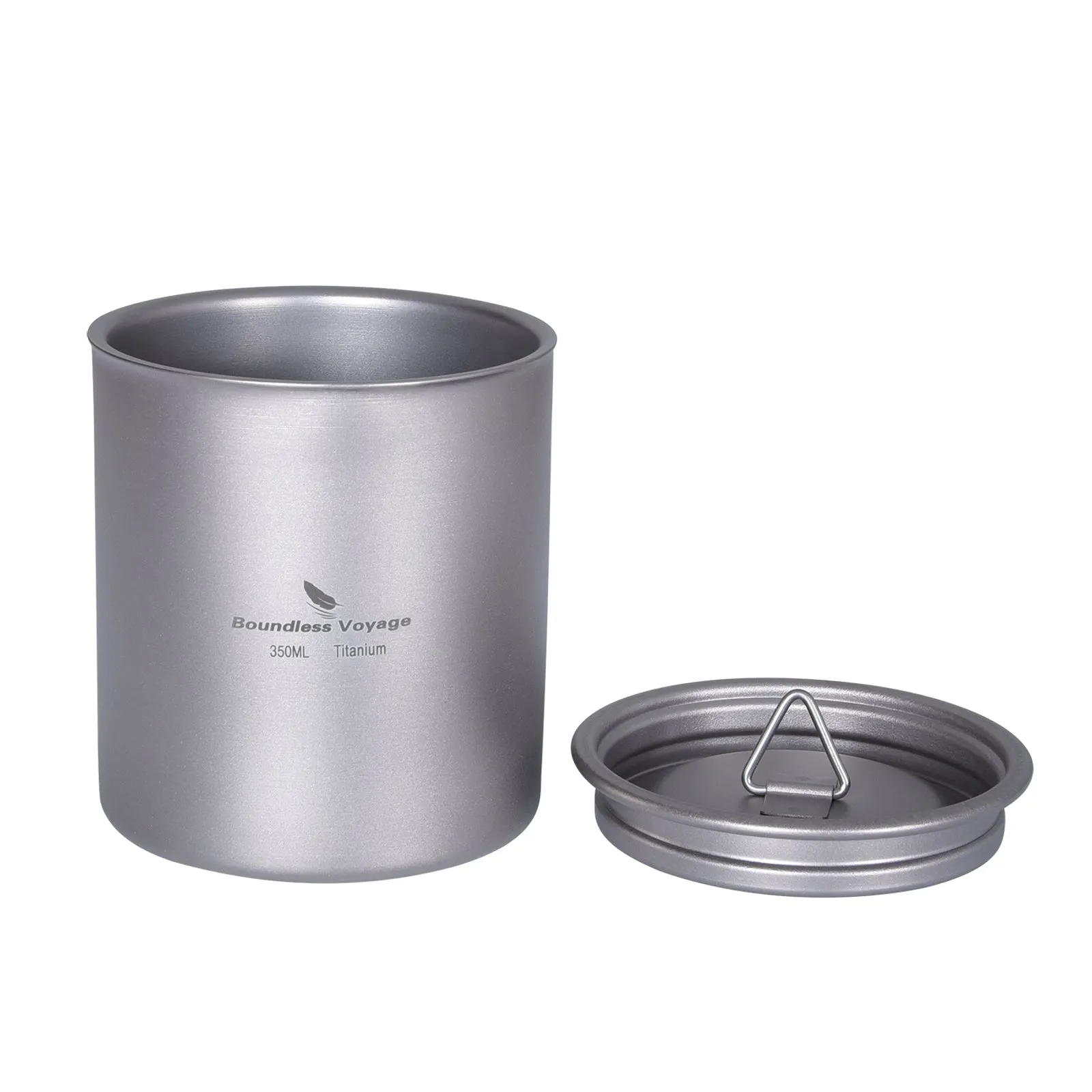 Boundless Voyage Double Walled Titanium Cup with Lid Outdoor Indoor Anti-scalding Mug Tableware 350ml