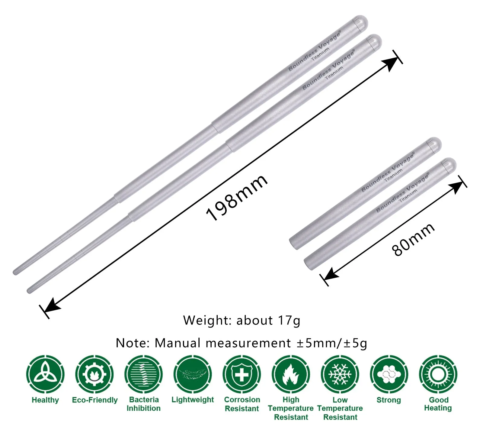 Boundless Voyage Portable Titanium Telescopic Chopsticks Outdoor Camping Travel Picnic Folding Tableware Cutlery