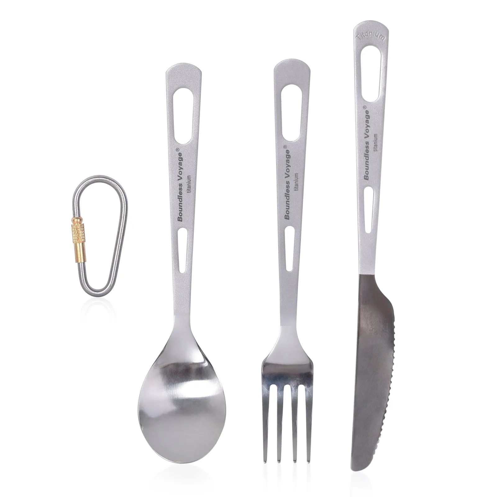 Boundless Voyage Titanium Cutlery Set spoon fork knife For Outdoor Camping Home Lightweight