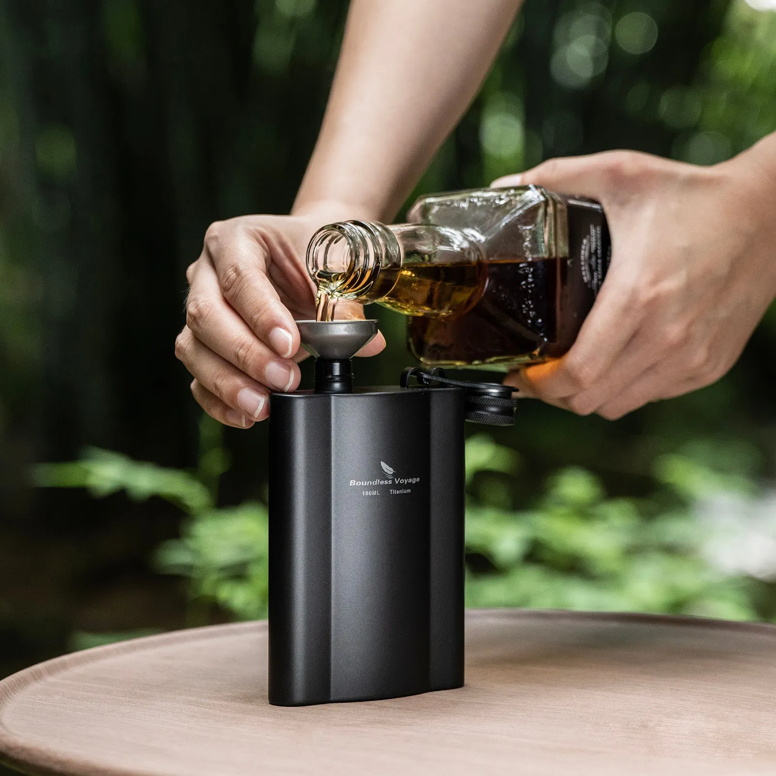 Boundless Voyage Titanium Hip Flask  Adventure Awaits Embrace the Outdoors with our 180ml Camping Hip Flask Rust-Free Ultralight Small Liquor Flask Bottle for Whiskey Vodka Wine Outdoor Portable Travel Outdoor