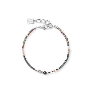 Bracelet Amulet small Crystals  & striped  onyx grey-crystal