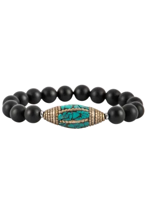 Breathe Deep Onyx & Turquoise Bracelet