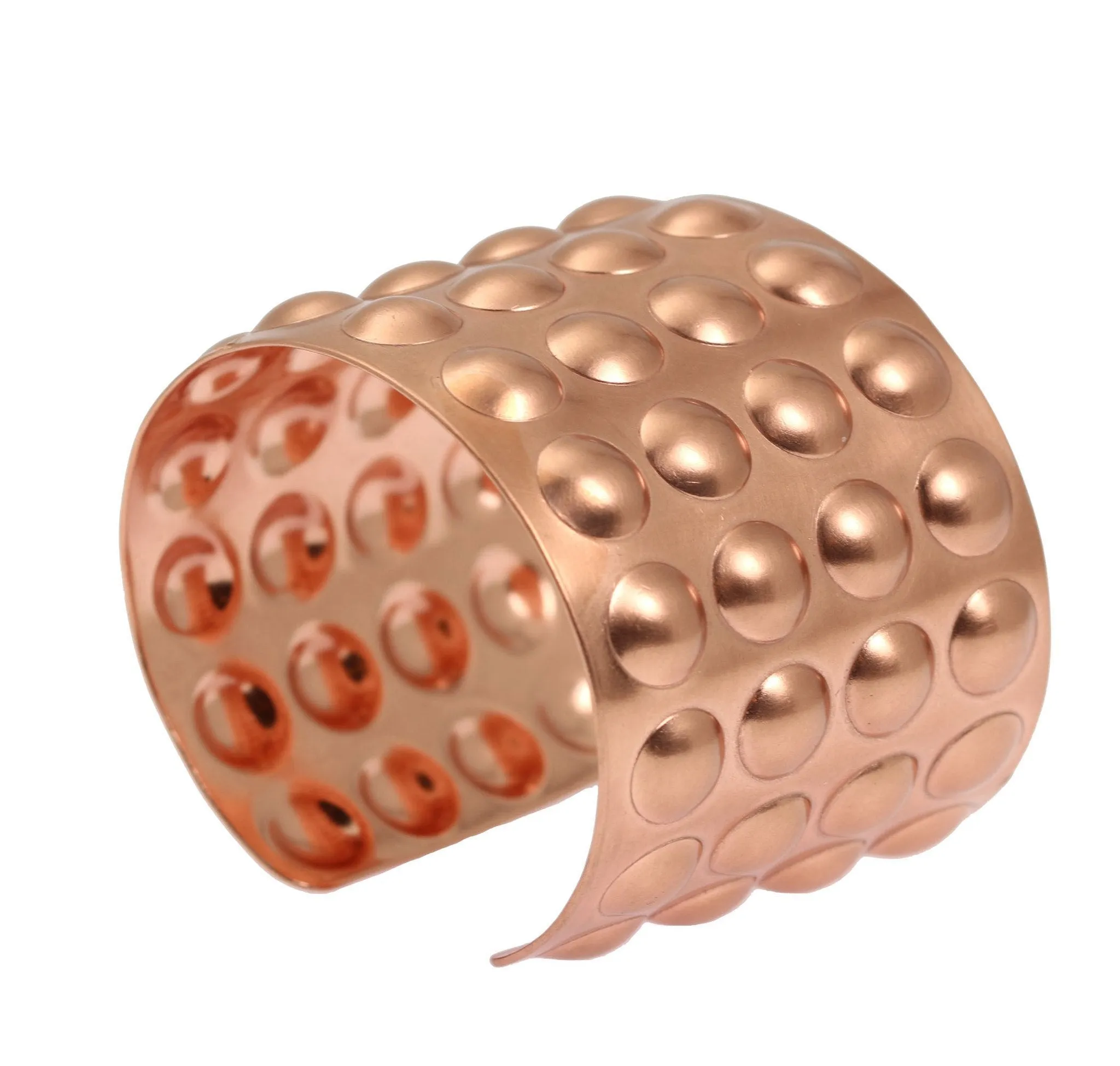 Brushed Copper Bubble Wrap Cuff Bracelet