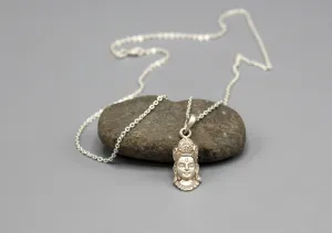 Buddha Head Sterling Silver Pendant