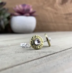 Bullet Stud Earrings, California 357 Mag Brass Bullet Stud Earrings , Sterling Silver Stud Earrings