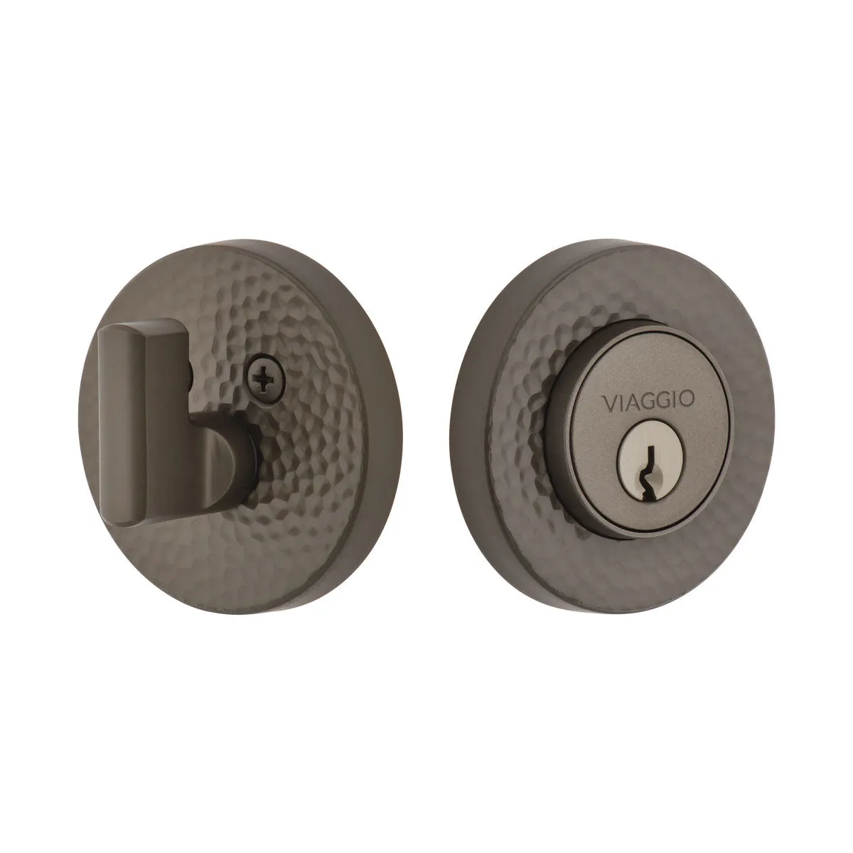 Circolo Hammered  Single Cylinder Deadbolt in Titanium Gray