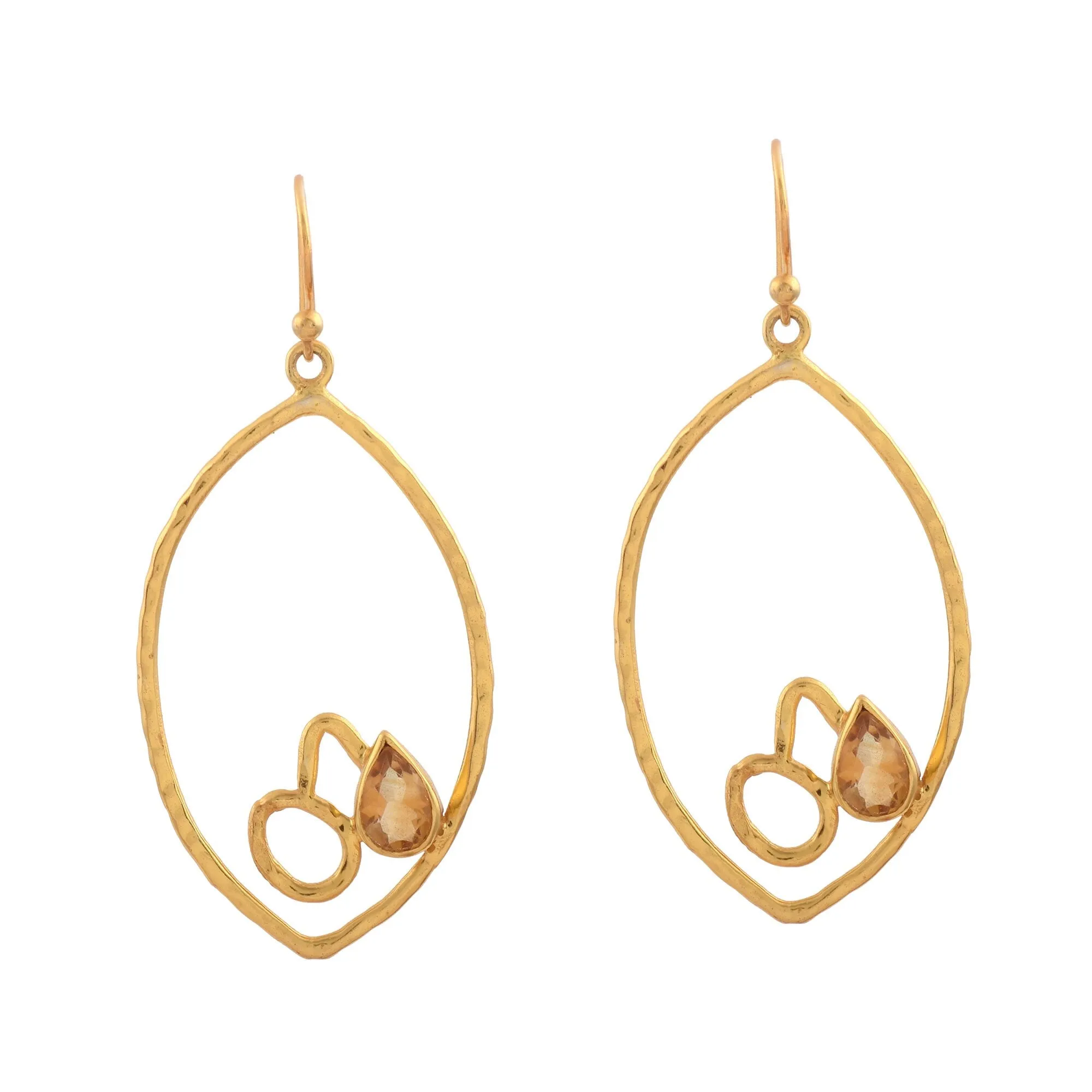 Citrine Classic Statement Earrings