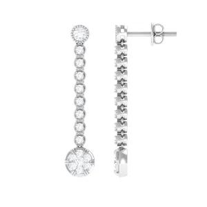 Classic Cubic Zirconia Dangle Earrings with Screw Back