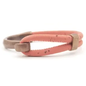 Coral Cork Copper Side Hook Bracelet