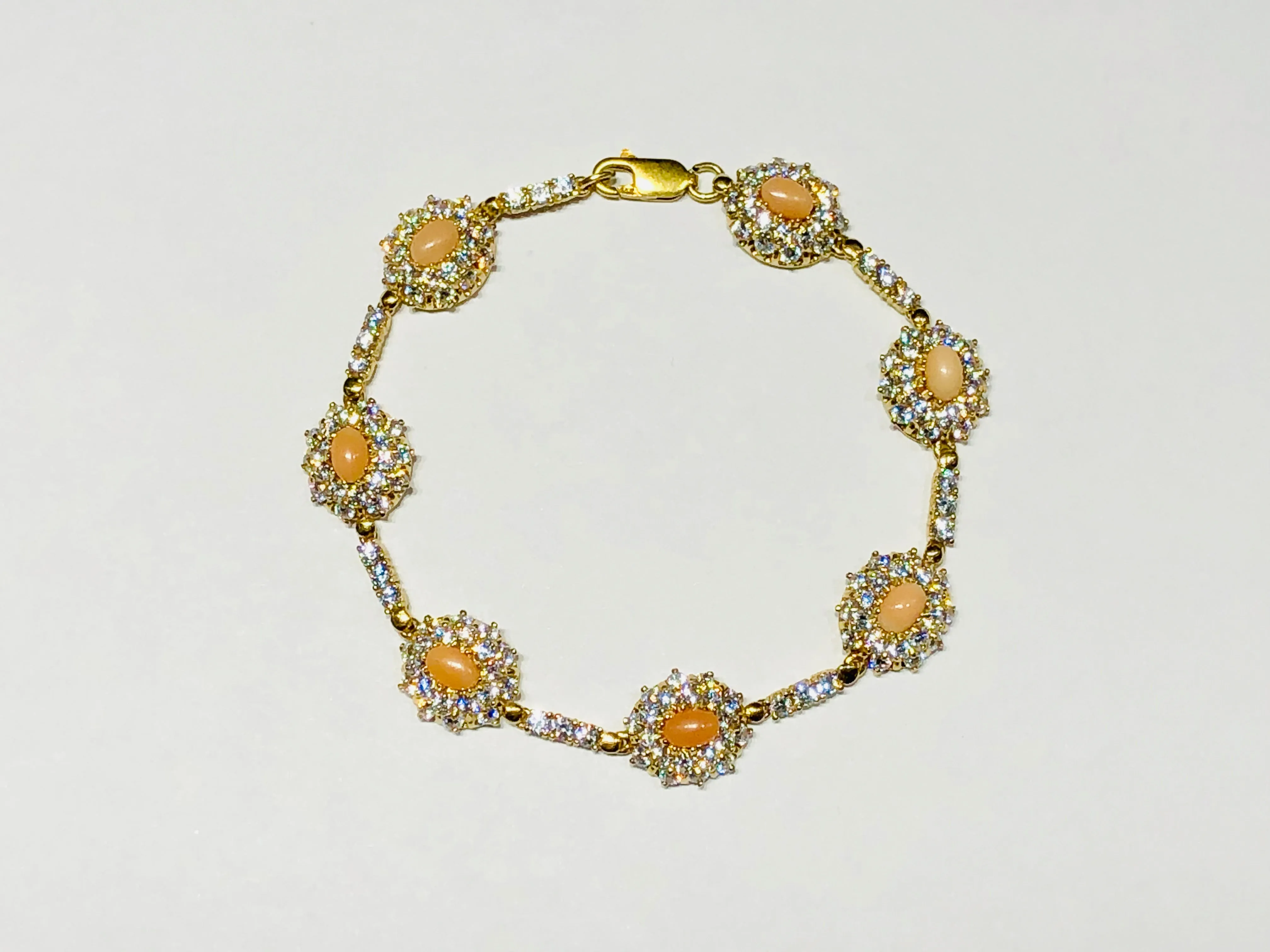 Coral CZ Bracelet (14K)