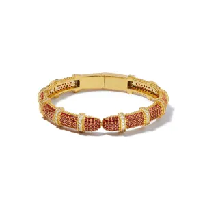 Coral Pave Bamboo Bracelet